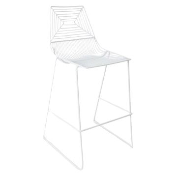 Image of Wire Barstool, White